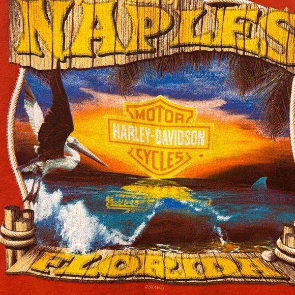 Harley Davidson orange graphic Tank Men’s Size Large - Picture 4 of 5